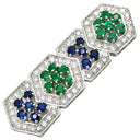ミキモト MIKIMOTO エメラルド ブルーサファイア ダイヤモンド グリーン×ブルー×プラチナシルバー Pt900 ダイヤモンド エメラルド ブルーサファイア ペンダントトップ 帯留 Pt900 プラチナ 緑 青 ネックレストップ