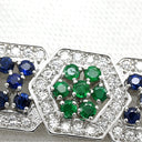 ミキモト MIKIMOTO エメラルド ブルーサファイア ダイヤモンド グリーン×ブルー×プラチナシルバー Pt900 ダイヤモンド エメラルド ブルーサファイア ペンダントトップ 帯留 Pt900 プラチナ 緑 青 ネックレストップ