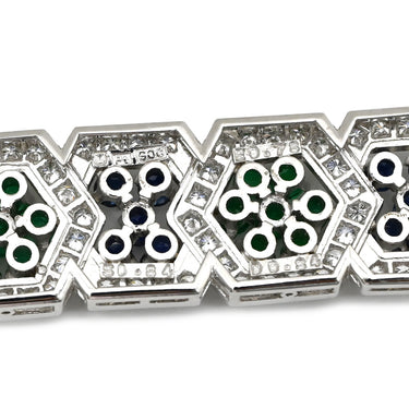 ミキモト MIKIMOTO エメラルド ブルーサファイア ダイヤモンド グリーン×ブルー×プラチナシルバー Pt900 ダイヤモンド エメラルド ブルーサファイア ペンダントトップ 帯留 Pt900 プラチナ 緑 青 ネックレストップ