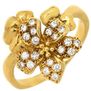 ミキモト MIKIMOTO フラワーモチーフ ダイヤ ホワイト×イエローゴールド K18YG ダイヤモンド リング 指輪 MIKIMOTO 18K 750 YG 花 11号