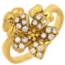 ミキモト MIKIMOTO フラワーモチーフ ダイヤ ホワイト×イエローゴールド K18YG ダイヤモンド リング 指輪 MIKIMOTO 18K 750 YG 花 11号