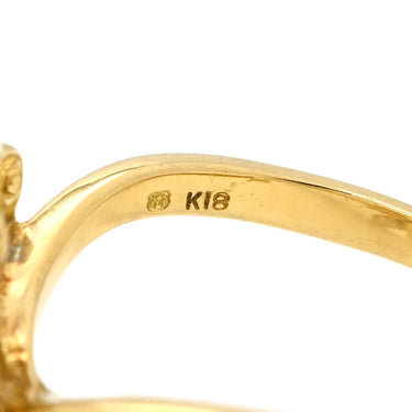 ミキモト MIKIMOTO フラワーモチーフ ダイヤ ホワイト×イエローゴールド K18YG ダイヤモンド リング 指輪 MIKIMOTO 18K 750 YG 花 11号