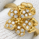 ミキモト MIKIMOTO フラワーモチーフ ダイヤ ホワイト×イエローゴールド K18YG ダイヤモンド リング 指輪 MIKIMOTO 18K 750 YG 花 11号