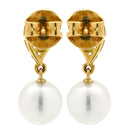 ミキモト MIKIMOTO パール ダイヤ デザインピアス イエローゴールド K18YG パール ダイヤモンド ピアス MIKIMOTO 18K 750 YG ラウンドシェイプ スウィング