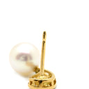 ミキモト MIKIMOTO パール ダイヤ デザインピアス イエローゴールド K18YG パール ダイヤモンド ピアス MIKIMOTO 18K 750 YG ラウンドシェイプ スウィング