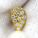ミキモト MIKIMOTO パール ダイヤ デザインピアス イエローゴールド K18YG パール ダイヤモンド ピアス MIKIMOTO 18K 750 YG ラウンドシェイプ スウィング