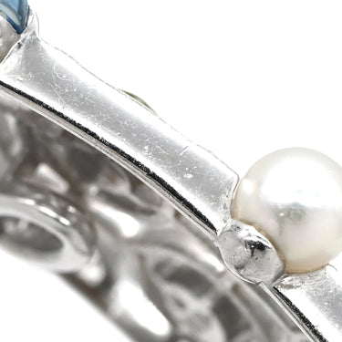 ミキモト MIKIMOTO マルチストーン イヤリング マルチカラー×ホワイトゴールド K18WG パール 色石 イヤリング MIKIMOTO 18K 750 WG 白 青 紫 緑 クリップ式