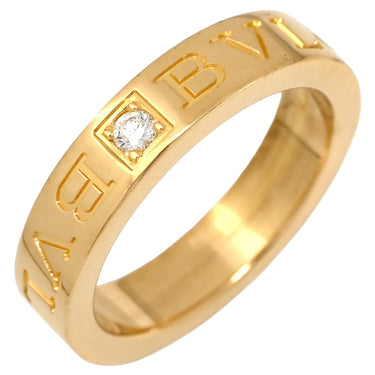 ブルガリ BVLGARI ブルガリブルガリ ダブルロゴ イエローゴールド K18YG ダイヤモンド リング 指輪 18K 750AU 1Pダイヤモンド 8.5号