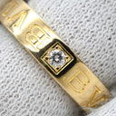 ブルガリ BVLGARI ブルガリブルガリ ダブルロゴ イエローゴールド K18YG ダイヤモンド リング 指輪 18K 750AU 1Pダイヤモンド 8.5号
