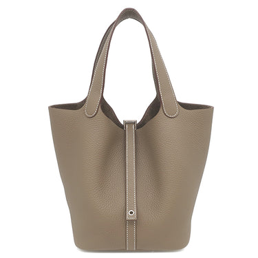 エルメス HERMES ピコタンロック MM 22 エトゥープ トリヨンクレマンス ハンドバッグ シルバー金具 新品 未使用 グレージュ 2026年製