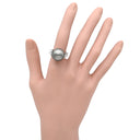 シャネル CHANEL コメット パール ダイヤ グレー×ホワイトゴールド ブラックパール（黒蝶真珠） ダイヤモンド K18WG #51(JP11) リング 指輪 18K AU750 WG スター 星 9号