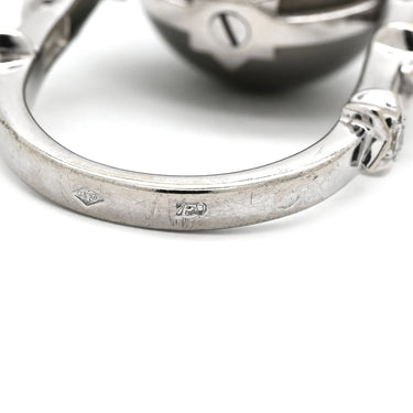 シャネル CHANEL コメット パール ダイヤ グレー×ホワイトゴールド ブラックパール（黒蝶真珠） ダイヤモンド K18WG #51(JP11) リング 指輪 18K AU750 WG スター 星 9号