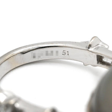 シャネル CHANEL コメット パール ダイヤ グレー×ホワイトゴールド ブラックパール（黒蝶真珠） ダイヤモンド K18WG #51(JP11) リング 指輪 18K AU750 WG スター 星 9号