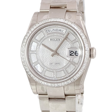 腕時計 ロレックス ROLEX デイデイト 36 カルーセル 118399BR ランダム番 自動巻き メンズ 未使用 ランダム番 K18WG バーコード付き保護シール