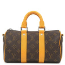 ルイヴィトン LOUIS VUITTON キーポル バンドリエール25 M12733 サフランイエロー モノグラムマカサー 2WAYバッグ シルバー金具 ボストン ショルダー