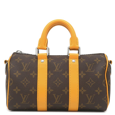 ルイヴィトン LOUIS VUITTON キーポル バンドリエール25 M12733 サフランイエロー モノグラムマカサー 2WAYバッグ シルバー金具 ボストン ショルダー