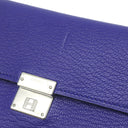 エルメス HERMES クリック12 ブルーエレクトリック シェーブル 三つ折り財布 シルバー金具 青 コンパクトウォレット