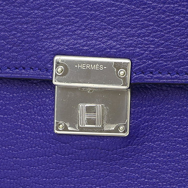 エルメス HERMES クリック12 ブルーエレクトリック シェーブル 三つ折り財布 シルバー金具 青 コンパクトウォレット