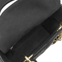 クリスチャン・ディオール Christian Dior レディディオール ミニ ブラック レザー 2WAYバッグ ゴールド金具 チェーンショルダー ハンドバッグ カナージュ