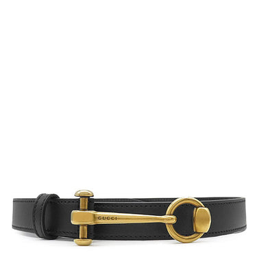 グッチ GUCCI ホースビット スキニーベルト 80/32 309898 ブラック レザー ベルト ゴールド金具 黒