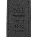 グッチ GUCCI ホースビット スキニーベルト 80/32 309898 ブラック レザー ベルト ゴールド金具 黒