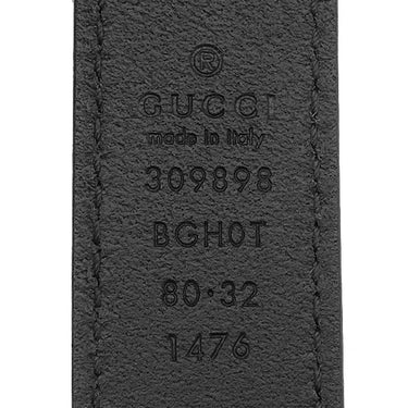 グッチ GUCCI ホースビット スキニーベルト 80/32 309898 ブラック レザー ベルト ゴールド金具 黒