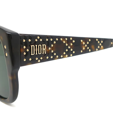 クリスチャン・ディオール Christian Dior レディ ディオール スタッズ 56□17 086O7 ブラウン アセテート メタル サングラス ゴールド金具 スクエア マーブル