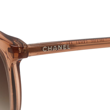 シャネル CHANEL キャットアイ シェイプ 54□17 5448-A ブラウン プラスチック サングラス シャンパンゴールド金具 ココマーク セルフレーム