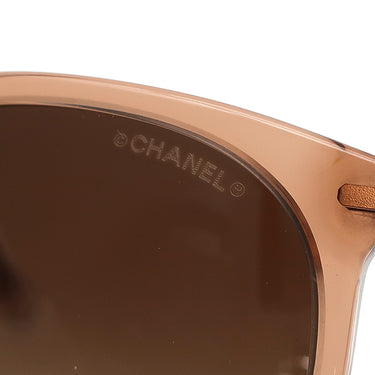 シャネル CHANEL キャットアイ シェイプ 54□17 5448-A ブラウン プラスチック サングラス シャンパンゴールド金具 ココマーク セルフレーム