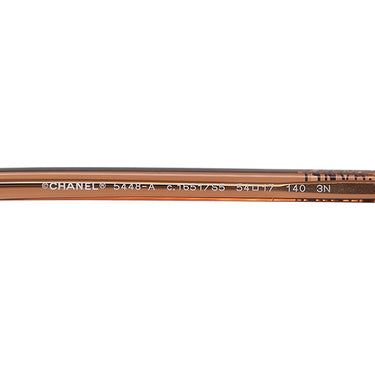 シャネル CHANEL キャットアイ シェイプ 54□17 5448-A ブラウン プラスチック サングラス シャンパンゴールド金具 ココマーク セルフレーム