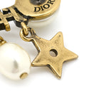 クリスチャン・ディオール Christian Dior J'ADIOR ロゴ イヤーカフ ピアス 片耳用 ホワイト GP フェイクパール ピアス ヴィンテージ金具 星 フェイクパール スウィング