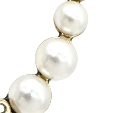 クリスチャン・ディオール Christian Dior J'ADIOR ロゴ イヤーカフ ピアス 片耳用 ホワイト GP フェイクパール ピアス ヴィンテージ金具 星 フェイクパール スウィング