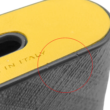 フェンディ FENDI ズッカ柄 AirPods Proケース ブラック×黄色 プラスチック レザー 小物 シルバー金具 黒 黄色 AirPodsホルダー