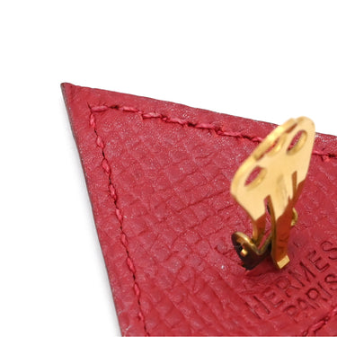 エルメス HERMES ヴィンテージ トライアングル イヤリング レッド ヴォーエプソン GP イヤリング ゴールド金具 三角 レザー