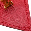 エルメス HERMES ヴィンテージ トライアングル イヤリング レッド ヴォーエプソン GP イヤリング ゴールド金具 三角 レザー