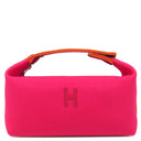 エルメス HERMES ブリッド ア ブラック PM ハイビスカス トワルアッシュ ポーチ シルバー金具 ハンドバッグ バニティバッグ