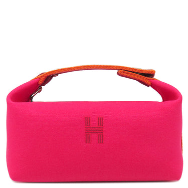 エルメス HERMES ブリッド ア ブラック PM ハイビスカス トワルアッシュ ポーチ シルバー金具 ハンドバッグ バニティバッグ