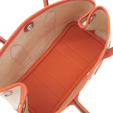 エルメス HERMES ネオ ガーデン23 エクリュ×オレンジフィールド ネゴンダ トワルアッシュヴァイキング ハンドバッグ シルバー金具 新品 未使用 ガーデンパーティー ミニ 2025年製