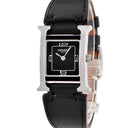 腕時計 エルメス HERMES Hウォッチ PM HH1.231 クオーツ レディース 純正ダイヤ H型 ブラック 黒 アラビア スクエア