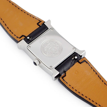 腕時計 エルメス HERMES Hウォッチ PM HH1.231 クオーツ レディース 純正ダイヤ H型 ブラック 黒 アラビア スクエア