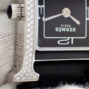 腕時計 エルメス HERMES Hウォッチ PM HH1.231 クオーツ レディース 純正ダイヤ H型 ブラック 黒 アラビア スクエア