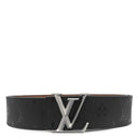 ルイヴィトン LOUIS VUITTON サンチュール LVイニシャル ピラミッド 90/36 M9346 ブラック レザー モノグラムイリュージョンレザー ベルト シルバー金具 黒