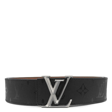 ルイヴィトン LOUIS VUITTON サンチュール LVイニシャル ピラミッド 90/36 M9346 ブラック レザー モノグラムイリュージョンレザー ベルト シルバー金具 黒