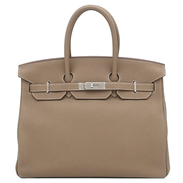 エルメス HERMES バーキン35 エトゥープ トゴ ハンドバッグ シルバー金具 グレージュ