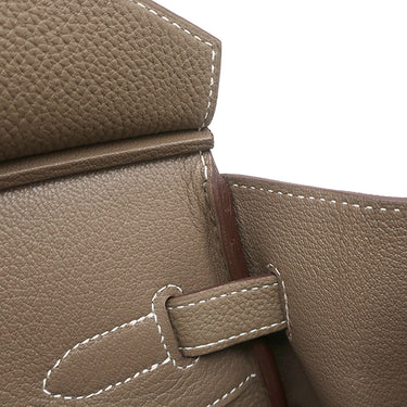 エルメス HERMES バーキン35 エトゥープ トゴ ハンドバッグ シルバー金具 グレージュ