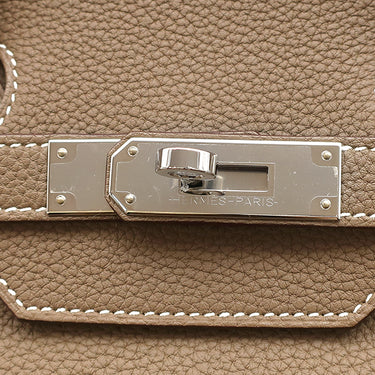エルメス HERMES バーキン35 エトゥープ トゴ ハンドバッグ シルバー金具 グレージュ