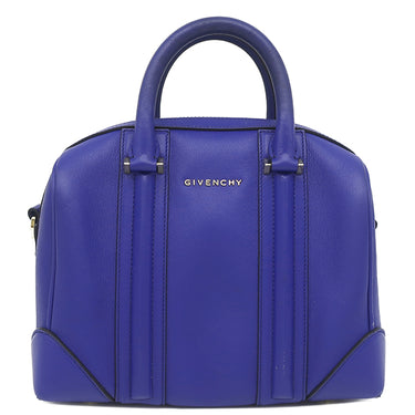 ジバンシイ GIVENCHY ルクレツィア ブルー カーフ 2WAYバッグ ゴールド金具 青 ハンドバッグ ショルダー
