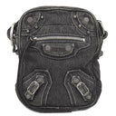 バレンシアガ BALENCIAGA ル カゴール 719065 ブラック デニム ショルダーバッグ シルバー金具 黒 デニム