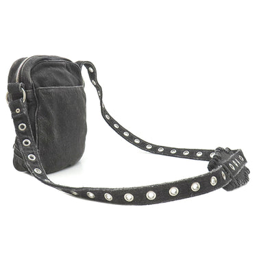 バレンシアガ BALENCIAGA ル カゴール 719065 ブラック デニム ショルダーバッグ シルバー金具 黒 デニム
