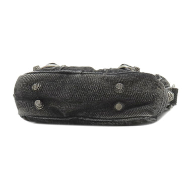バレンシアガ BALENCIAGA ル カゴール 719065 ブラック デニム ショルダーバッグ シルバー金具 黒 デニム